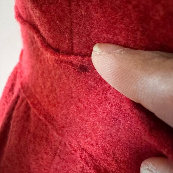 Anthropologie Sparrow Red Belted Mini Cape Cardigan Jacket 100% Merino Wool XS - Picture 9 of 9